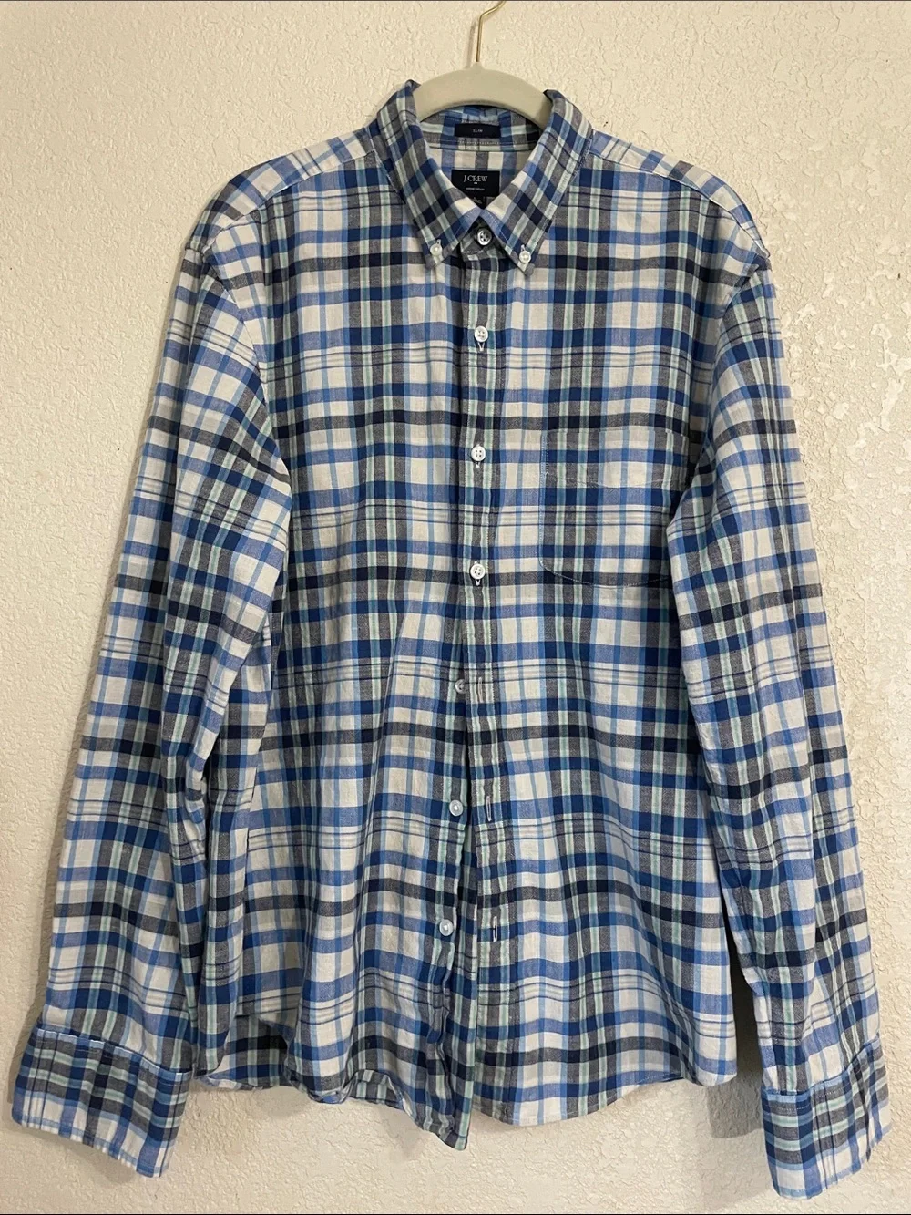 J. Crew Blue Plaid Button-Down Shirt